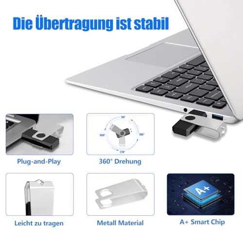 TEWENE USB Stick 2GB 5 Stück Set,USB Speicherstick Flash Drive Memory Stick,High Speed USB 2.0 Mehrfarbig Rotate.