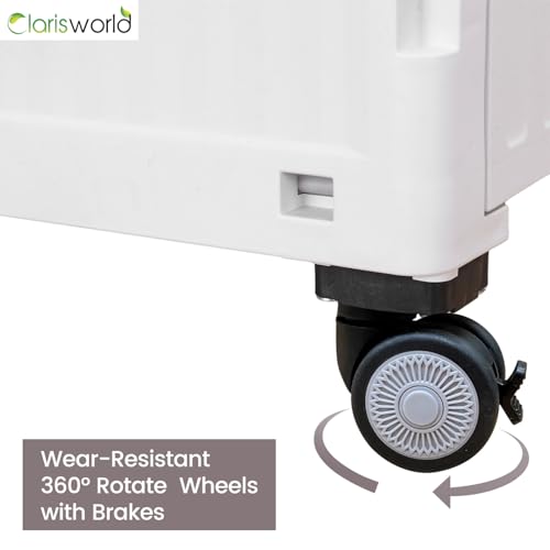 Clarisworld Faltbarer Einkaufstrolley Einkaufswagen Transportkarre Warenkorb mit Deckel, 38 l, 17,5 kg Kapazität, Teleskopgriff, Hellgrau – Bild 4