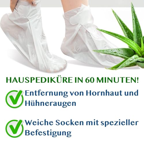 P-Beauty - Mascarilla para pies con aloe, exfoliante para pies, calcetines renovadores para callos y cuidado intensivo de los pies, eliminador de callos (5 pares) - imagen 8