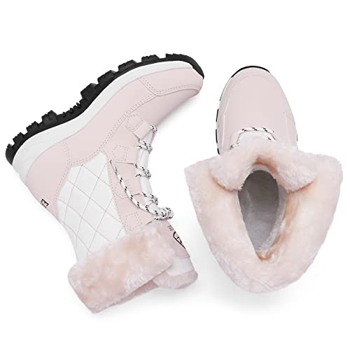 EARLDE Women’s Snow Boot With Waterproof Lace Up Mid-Calf Outdoor Winter Deep Tread Rubber Sole by EARLDE - Image 5