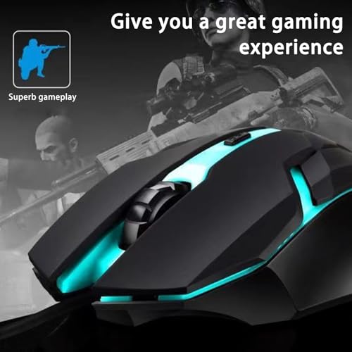 Wired Mouse, Suitable for USB Interface, Comfortable Hand Feeling, Small and Portable, Suitable for Desktop Computers, Devices with USB, a Variety of Lights（Black by Generic - Image 6