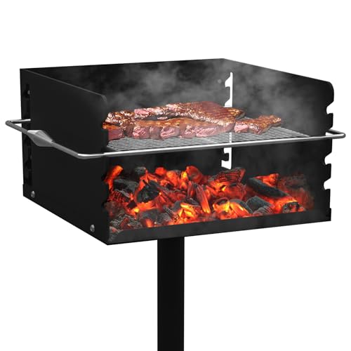 Toriexon Park Style Charcoal Grill, Heavy Duty In Ground
