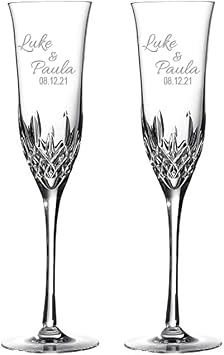 Waterford Engraved Lismore Essence Champagne Flutes, 8oz, Set of 2