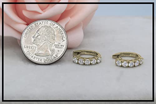 Dazzlingrock Collection 2.60mm Each Round White Diamond 5 Stone Huggies Hinged Post Hoop Earrings for Her (1.00 ctw, Color I-J, Clarity I1-I3) in Solid Gold4