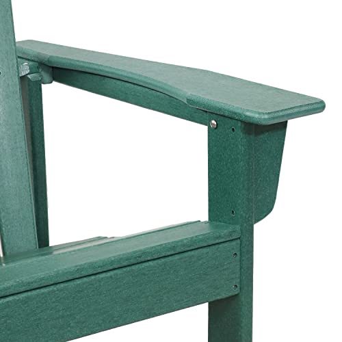Sunnydaze All-Weather Upright Adirondack Chair - For Patio Or Yard - 300-Pound Capacity - 38.25-Inch - Set Of 2 - Green #TOP4