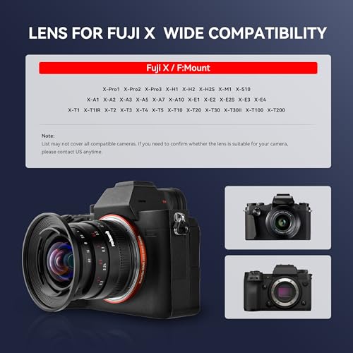 PERGEAR 12mm F2 II Ultra Wide-Angle APS-C Manual Focus Lens for Fuji X-Mount, 230g, Clicked Aperture Design, Compatible with Fujifilm X Mount Mirrorless Cameras X-T30 X-T30II X-T100 X-A7 X-A10 - Image 3