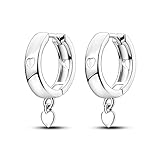 Hapour 925 Sterling Silver Hoop Earrings for Women Teen Dangle Hollow Heart Small Earrings for Sensitive Ears Huggie Hoop Earrings Hypoallergenic Jewelry Gifts for Her