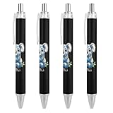 THKVSV Simpatico Koala Penna a sfera personalizzata penna a sfera per uomo donna penne retrattili 0,5 mm blu divertente stampato, stile 4 pezzi