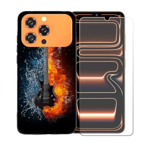 LCEHTOGYE �K�p Oukitel C17 +�����K���X�X�N���[���v���e�N�^�[�p�P�[�X�A�K�p Oukitel C17 (6,52")�ƌ݊����̂���u���b�N�\�t�gTPU�V���R���Q���P�[�X�ی�J�o�[ BST16