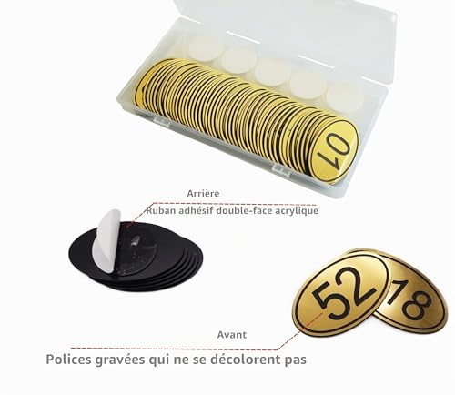 Numéros de table ovales dorés pour sublimer la décoration d'un mariage