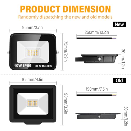 RIGIDON 2 Pcs Outdoor Flood LED Work Light, 10W 1000 Lumens Floodlight - Image 2