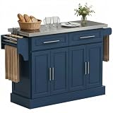 HOMCOM Stainless Steel Top Island