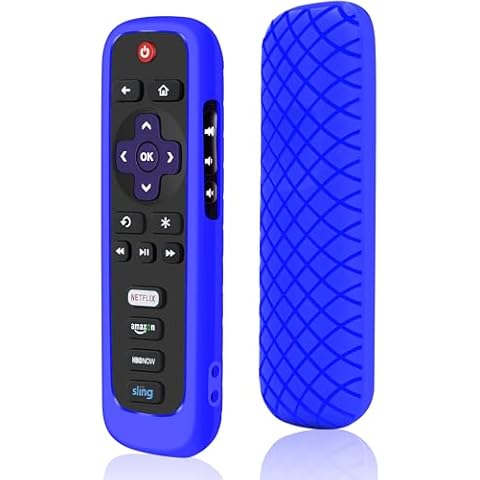 Lambcare Roku TV Remote Cover, Silicone Protective Controller Universal Sleeve Skin Blue Cover