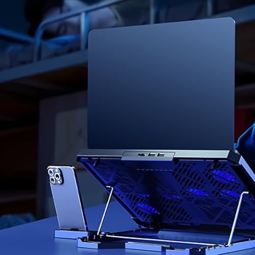 Base para laptop con 8 ventiladores y soporte para teléfono miniatura 2