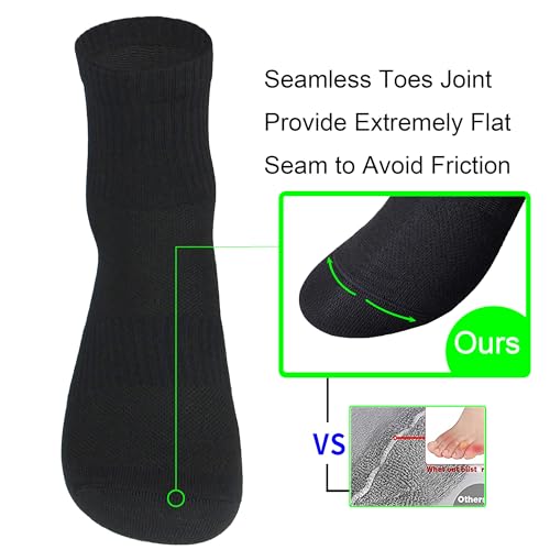 Mens Anti Odor Blister Proof Seamless Breathable Cotton Thin Ankle Daily Socks, Size 7-114