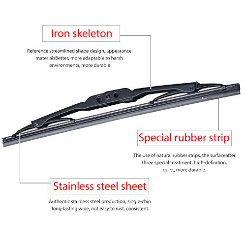 Otuayauto Rear Windshield Wiper Blades - 2 Pieces Of 11" Car Back Window Wiper -Compatible With Jeep Liberty, Patriot, Compass, Grand Cherokee, Dodge Caliber #TOP2