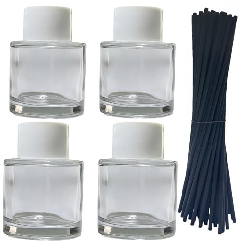 4PCS Reed Diffuser Bottles Empty, 20Pcs Reed Diffuser Stick，Aromatherapy
