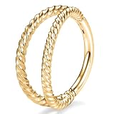 YEBOCIYO Piercing para Cartílago Hélix Nariz Septum Daith Tragus Acero Quirúrgico 316L Ppiercing Doble para Rook Labio Ceja Pezón Oro 16G 8mm