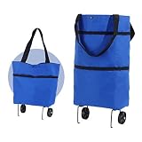 【Usages】: A collapsible shopping handbag for carrying, but also a reusable shopping cart for supermarket or daily shopping conveniently. Hanging over the shoulders or dragging heavy articles walking! Large capacity grocery bag holding lots of stuff.