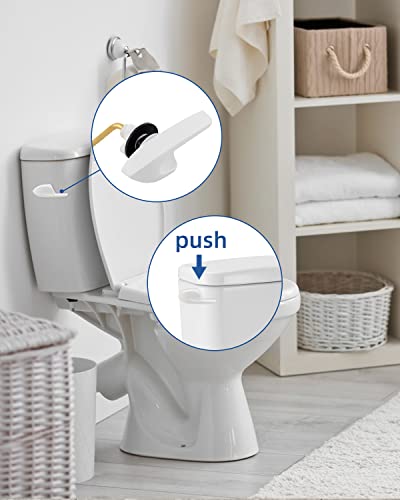 Hibbent Toilet Handle Replacement, Side Mount Tank Flush Lever Handle Compatible With Kohler Toilet Tank, Toilet Trip Lever With Stainless Steel Flapper Chains, Toilet Repair Handle, White #TOP7