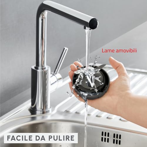 Moulinex Blendeo+, Frullatore da 1.5L con Lame Zelkrom e Smart Lock, Potenza di 450W, con 2 Velocità, Raffreddamento ad Aria, LM2C08F0 - Immagine 4