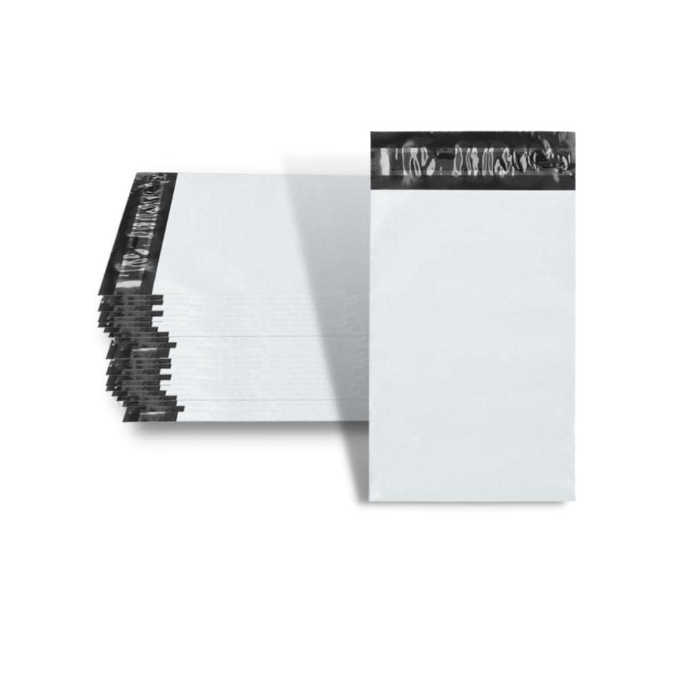 PSBM Poly Mailers, 6x9 Inch, 500 Pack, 3 Mil Thick, Shipping Envelope Mailers, White/Grey, Self Seal and Peel Strip