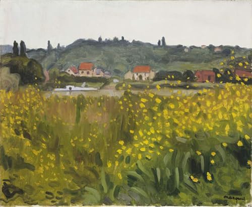 Impression d'affiches Fleurs jaunes à Villenes Albert Marquet toile 60x90cm