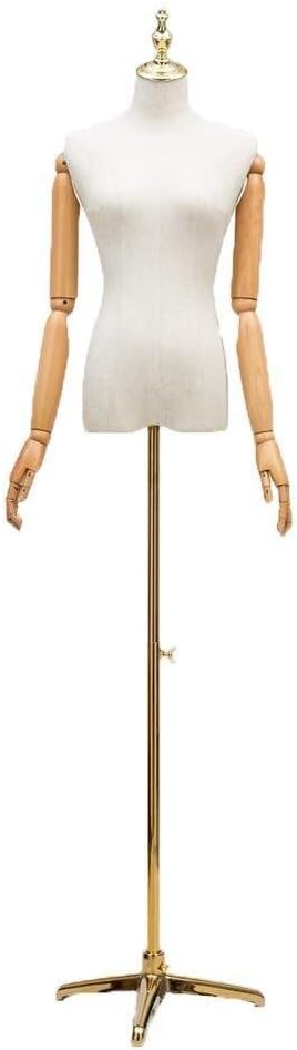 Professional Female Dress Form Mannequin Body Torso Adjustable Height at The Bottom Metal Base Suitable for Women's Clothing Display