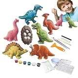 Tuxxjzm Set di pittura in gesso in ceramica, e artigianato per - Pittura su gesso interattivo in ceramica versatile,Kit di artigianato completo Pittura a acqua Kit con