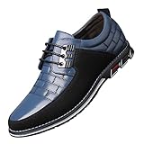 LLDG Herren Mokassins Loafers Freizeitschuhe Atmungsaktiver Komfort Wanderschuhe Mode Büro Abendschuhe Slipper Männer Fahrschuhe Lässige Business Schuhe Klassischer Schnürschuhe, Blau, 47 EU