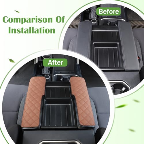Center Console Armrest Cover Protector Pad Compatible with Toyota Tundra Sequoia 2022-2026 Leather Car Console Armrest Seat Cushion Waterproof Armrest Cushion Lid Interior Accessories (Style C) by LLKUANG - Image 2