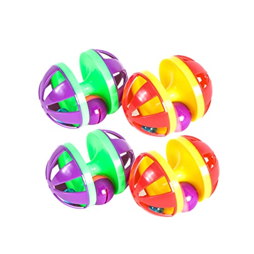 VICASKY 4pcs Creative Cat Ball Interactive Plastic Teasing Balls for Cats Fun Playthings for Engaging Pet Activities Design Random Color