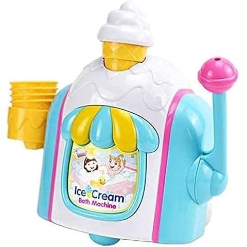 WY8 Baby Bath Toys,Foam Cone Factory Preschool Children's Bath Toy,Ice Cream Maker Bubble Machine Pretend Play Set Bathtub Toys Foam Cone Factory Gift for Kids Boys Girls 2 3 4 5 Year Olds Cover