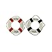 2 PCS Welcome Aboard Cloth Decorative Life Ring,Red & Blue 6" Navy Accent Nautical Decor for Home Decoration