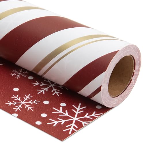 Vnaaem Reversible Green Plaid Wrapping Paper
