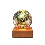 Akasooda 3D花火 テーブルランプ ナイトライト インテリア クリスタル ガラスナイトライト LED カラフル 3D星空ナイトライト USB電源 長寿命 ロマンチック 雰囲気作り パーティー装飾 花火 おしゃれ かわいい 新年 クリスマス プレゼント (星空)