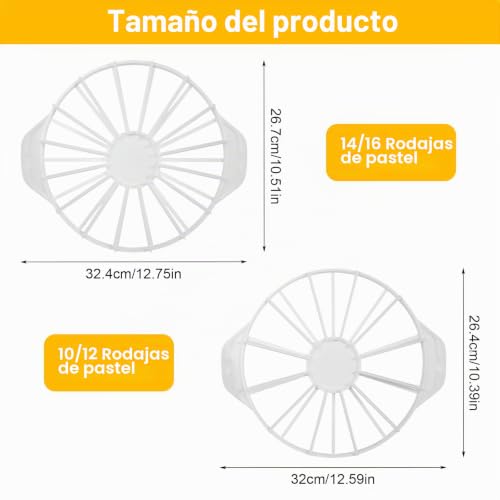 Miniatura 2 de Hfdongl Divisor De Tartas 10 12 14 16 Cortador De Tartas, 2 Piezas, Redondo, Cortador De Tartas, De Plástico, Ayuda De Corte Para Tartas Redondas