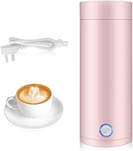 Electric Water Kettle, 3 in 1 Small Water Kettle and Mini Thermos Stainless Travel Kettle Portable Electric Kettle Automatic Shut-off for Making Milk, Coffee and Tea, Pink