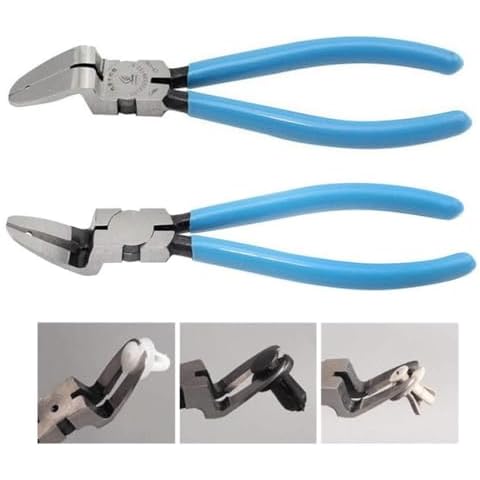 Diagonal Cutting Pliers Wire Flush Cutters Car Push Retainer Rivet Trim Clip Pry Puller Clips Panel Assortments Puller Auto Body Tools (Light Blue) Cover