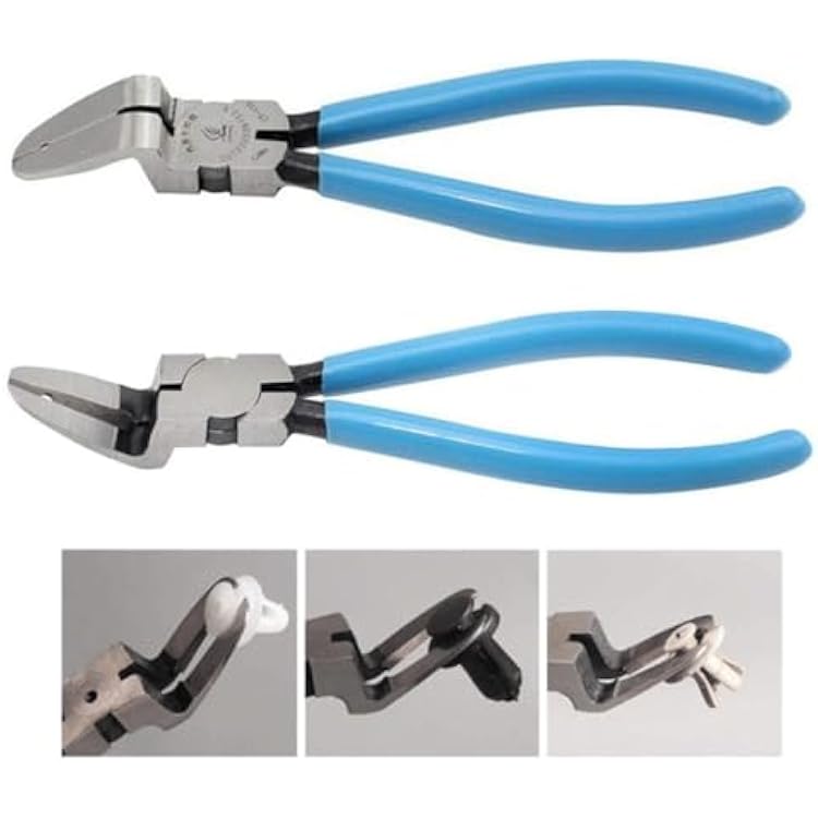 Diagonal Cutting Pliers Wire Flush Cutters Car Push Retainer Rivet Trim Clip Pry Puller Clips Panel Assortments Puller Auto Body Tools (Light Blue)