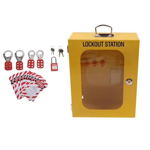 Lockout Tagout Cabinet Portable Multifunction Safety Padlock Lockout Hasp Hangtag Kit with 8 Pair Keys for Maintenance