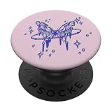 Papillon cyber des années 90 fondant dans l'espace avec étoiles PopSockets PopGrip Interchangeable
