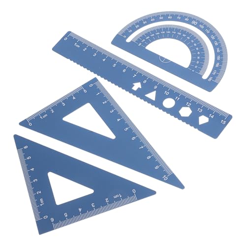Artibetter 4個 アルミ合製 点 定規 三角定規 量角器 学生 学校 オフィス用 精密測定可能 収納便利 持ち運び簡単