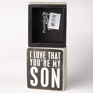 Primitives by Kathy 21314 Pinstriped Trim Box Sign, 3.5" x 4", Love That You're My Son Primitives by Kathy 21314 Pinstriped Trim Box Sign 35 x 4 Love That Youre My Son