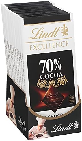 Lindt EXCELLENCE 70% Cocoa Dark Chocolate Bar, Dark Chocolate Candy, 3.5 oz. (12 Pack)