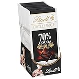 Lindt Excellence Bar, 70% Cocoa Smooth Dark Chocolate, Gluten Free, Great for Holiday Gifting, 3.5...