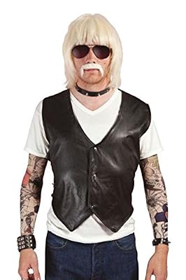 P'TIT CLOWN 55870 Gilet Sans Manches - Simili Cuir Noir - Taille Unique