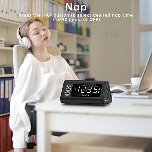 Teleadapt Lcd Display Alarm Clock With 3 Usb Charging Ports For Iphone thumb #5