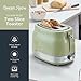 Swan ST19028GRN Retro 2 Slice Toaster with 6 Browning Levels for Toast, Bagels, Breakfast Muffins, Defrost/Reheat/Cancel, Hidden Cord Storage, Non-Slip Feet, 930W, Green