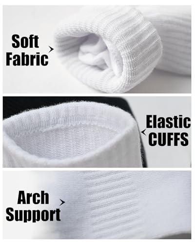 Kids Athletic Crew Socks Seamless Girls Cotton Half Cushioned Quarter Sock for Boys 6 Pairs3